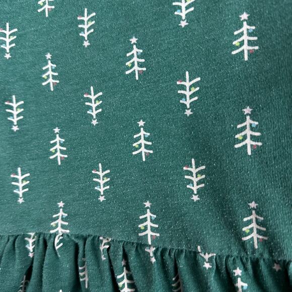 Cat & Jack Dress Girls 5T Green White Short Sleeve Tiered Cotton Blend READ - Picture 5 of 12